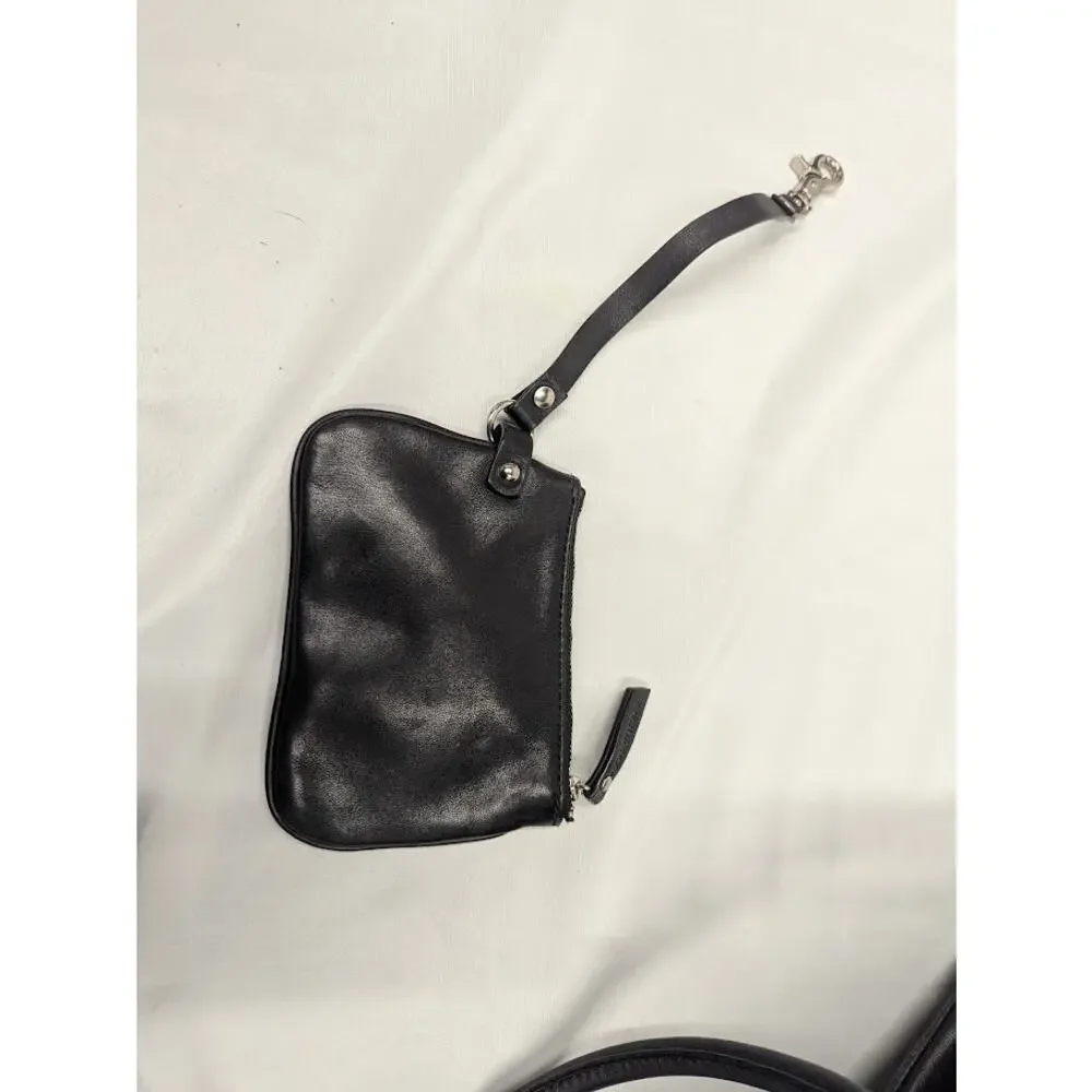 Donald J. Pliner Black Leather Satchel Tote Shoulder Bag Purse with Change Purse - Picture 9 of 9